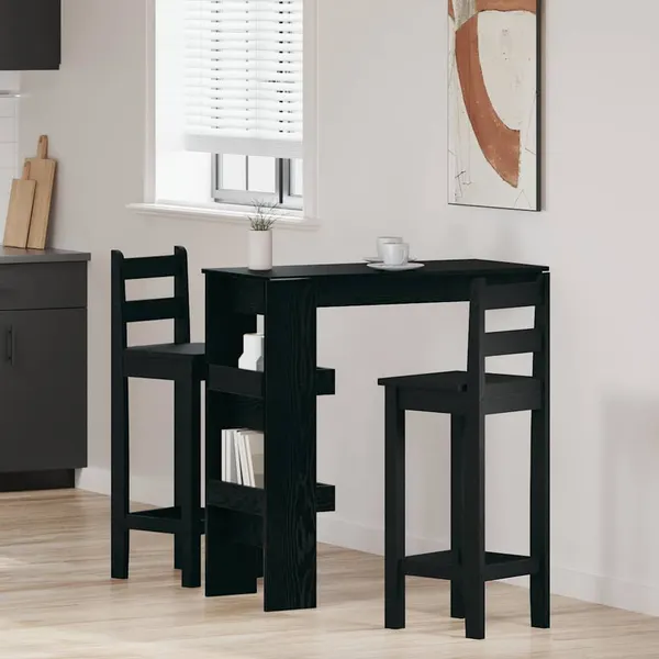 Mesa de Bar de Parede Carvalho Preto 102 x 45 x 103,5 cm