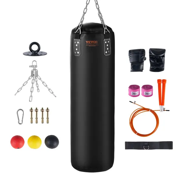 Saco boxe PVC 121,9cm com correntes luvas
