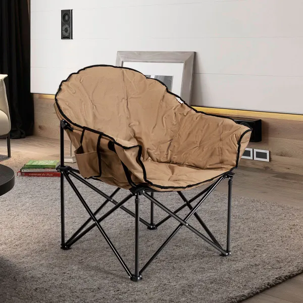 Sedia Pieghevole Campeggio 200 kg Portabicchiere Borsa Trasporto 62x62x90 cm