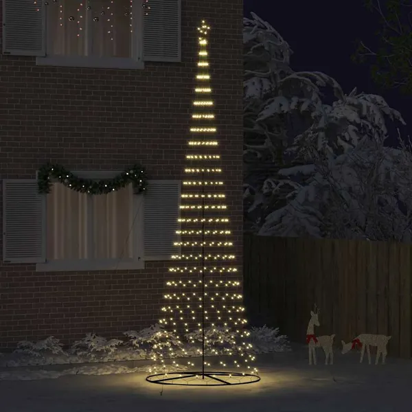 Árvore de Natal LED com 555 LEDs Branco quente 500 cm Metal
