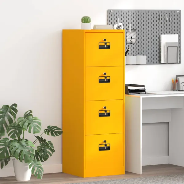 Armário de Arquivo Amarelo Mostarda 45,5 x 42 x 139 cm
