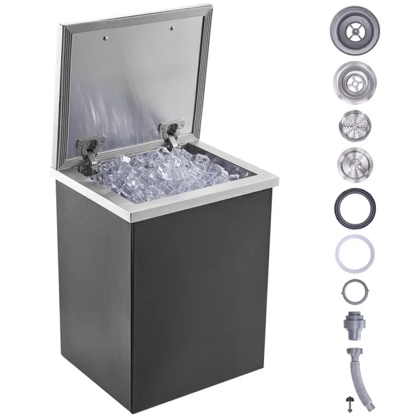 Arca gelo comercial 35"x30"x45cm, aço inoxidável 40qt
