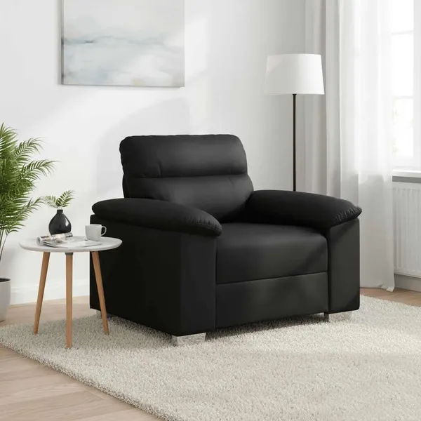 Poltrona couro artificial 100x81x84 cm preto