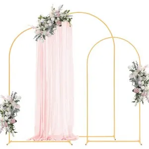 Suporte arco cenário 3 unidades 2-2,4 m metal dourado eventos