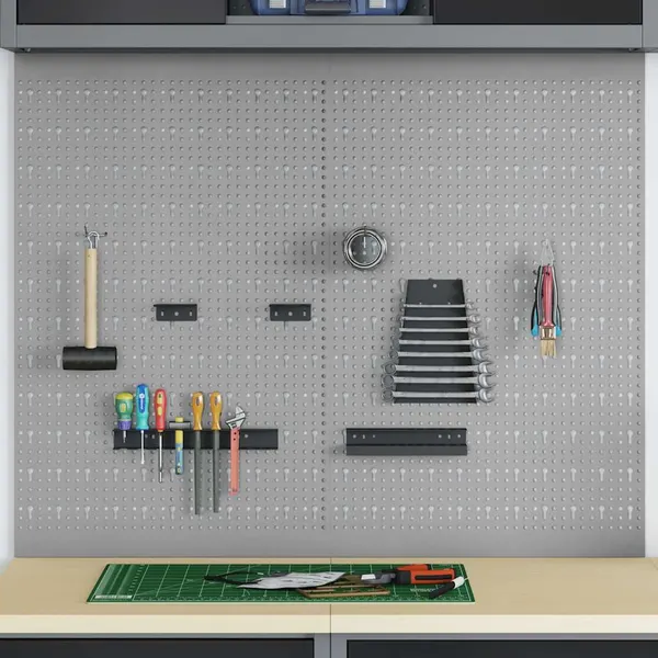 Painel de Ferramentas 2 pcs Cinzeto 100 x 1 x 80 cm