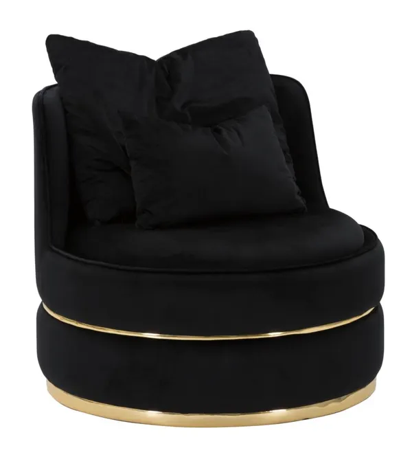 Poltrona Paris Space Preto/Ouro Ø 84x72 cm