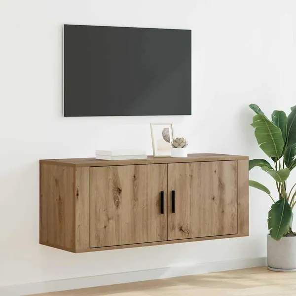 Rack de TV Montado na Parede Carvalho Artesanal