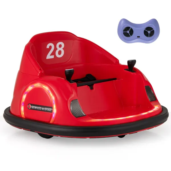 Coche de Choque para Niños 6V con Control Remoto Inalámbrico Luces LED y Música