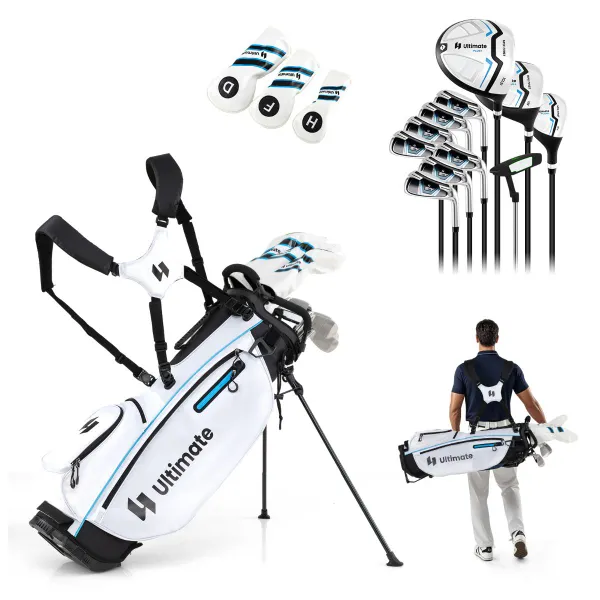 Jogo Completo de Tacos de Golfe para Homem com Bolsa de Suporte 15 Peças