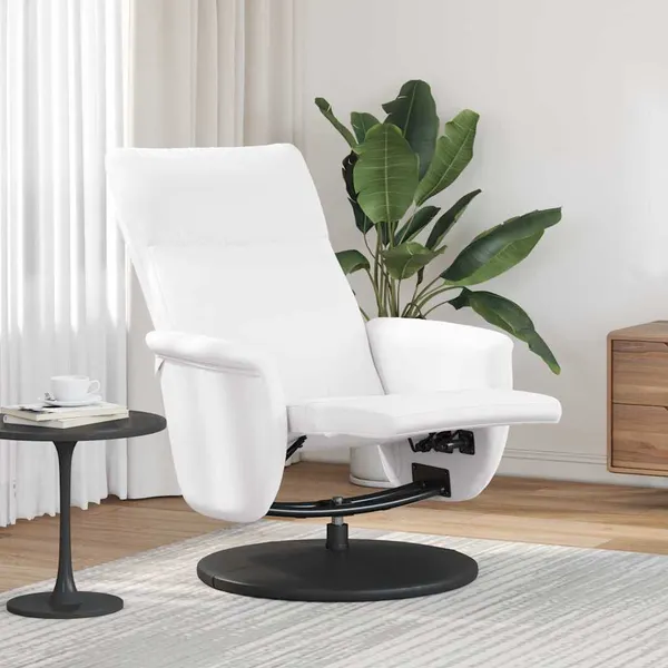 Cadeira de Massagem Recliner Branco Couro Sintético