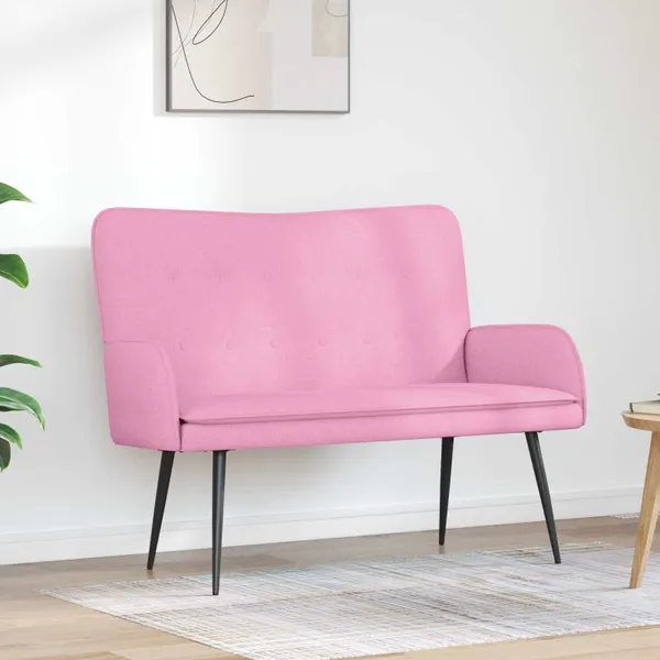 Sofá para 2 Pessoas Rosa 115 x 61 x 87 cm tecido