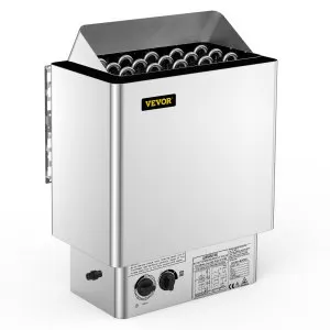 Aquecedor sauna 9kW 380-415V, elétrico húmido/seco com unidade controlo