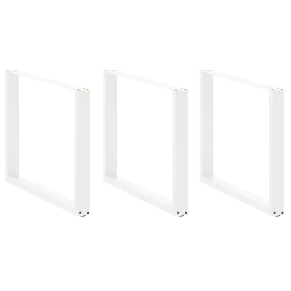 Pés de mesa de jantar em forma de U, 3 peças, branco, 100x (72-73) cm, aço