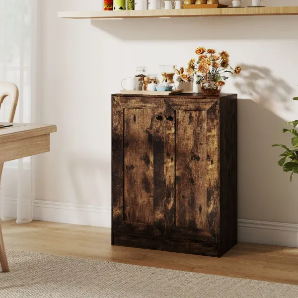 Gabinete de Almacenamiento para Baño Organizador Madera Estantes Ajustables Marrón