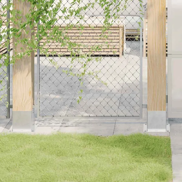 Bases de poste quadradas 12 pcs prata 141x141mm aço galvanizado