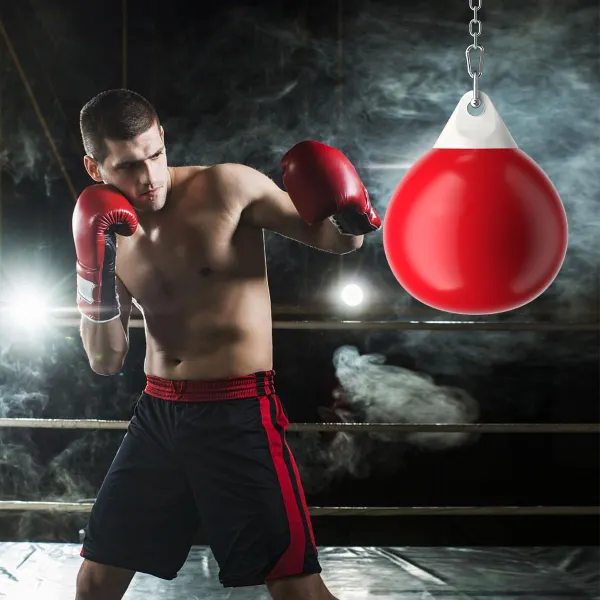 Sacco da Boxe Riempibile d'Acqua 45 cm 50 kg Catena Regolabile Allenamento Adulti e Bambini