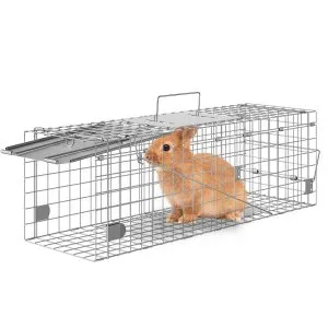 Armadilha animal humanitária 61x20.3x20.3cm ferro galvanizado dobrável