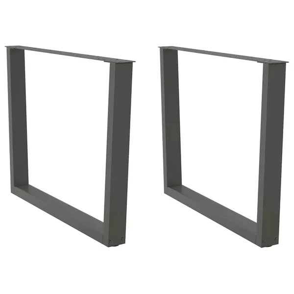 Pés para mesa de jantar em forma de V, 2 peças, antracite, 100x(72-73,3) cm, aço