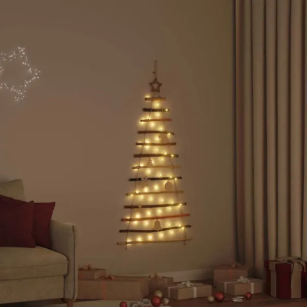 Árvore de Natal com 50 LEDs Natural 120 cm freixo maciço