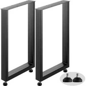 Pernas mesa metálicas aço preto 28 x 23 pol. (2 unidades)