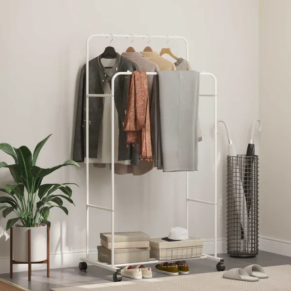 Suporte para Roupas Liso Branco 80 x 53 x 156 cm