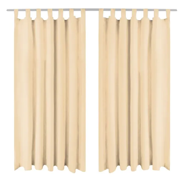 Cortinas de satén con trabillas 2 pcs 140x225 cm beige