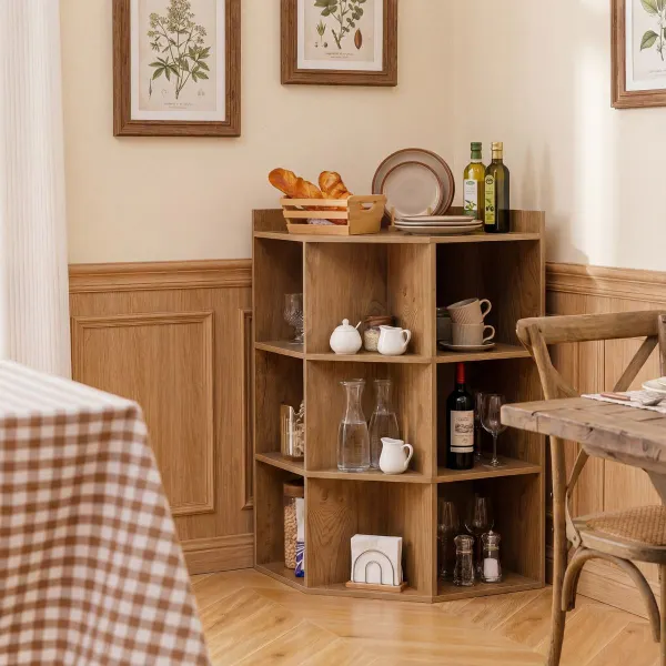 Armário de Canto com Estação de Carga e 9 Cubículos para Quarto, Sala ou Cozinha