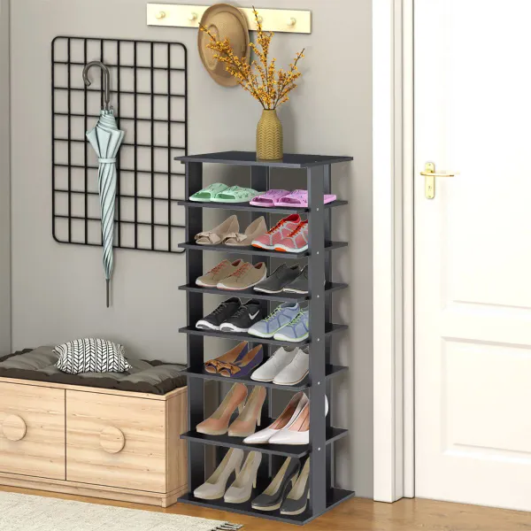 Estante Organizador de Sapatos 7 Níveis Torre Vertical 47 x 25,5 x 110 cm