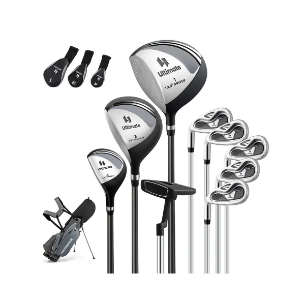 Juego Completo de Palos de Golf para Hombre Zurdo con Bolsa e Soporte