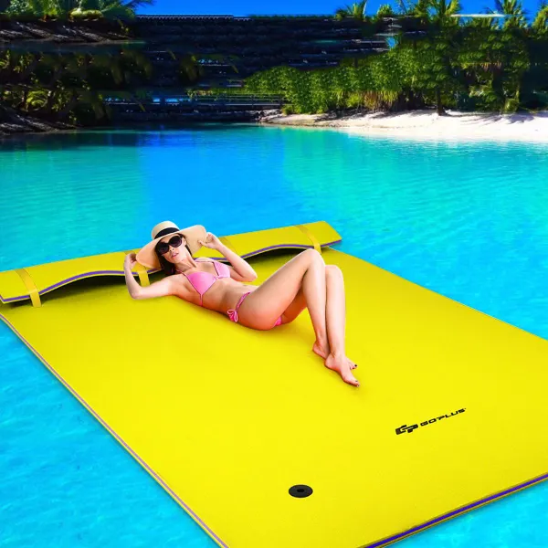 Colchoneta Flutuante Espuma XPE Ecológica com Almofada Enrollável 270x180x3,5cm