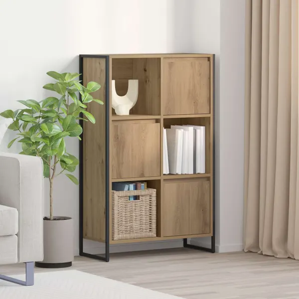 Gabinete de Livros Carvalho Artesanal 68 x 30 x 108,5 cm