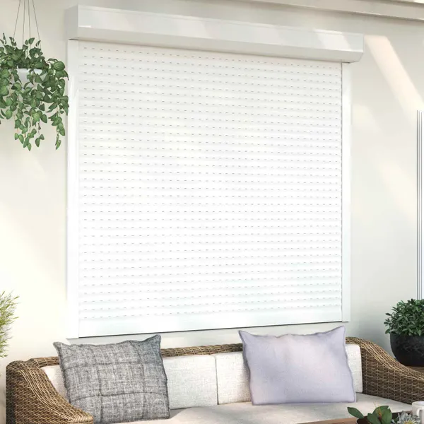 Persiana Rolô Manual Branco 160 x 150 cm Alumínio e Poliuretano