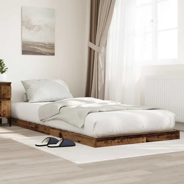 Estrutura de cama de chão Madeira antiga 80 x 200 cm