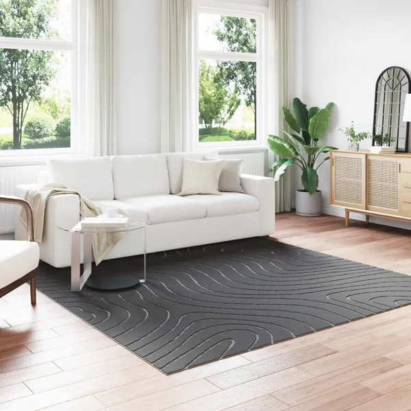 Tapetes de área PALMERAS Antracite 240 x 240 cm Poliéster