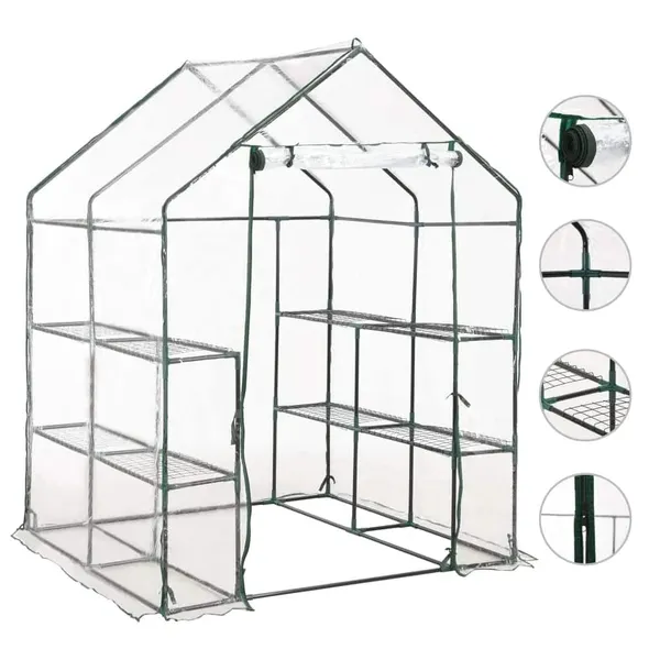 Estufa com 8 prateleiras 143x143x195 cm