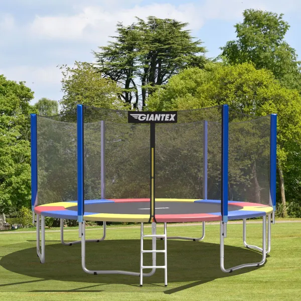 Protezione per Trampolino 427x427x10 cm Struttura Pieghevole Larghezza 30 cm Multicolore