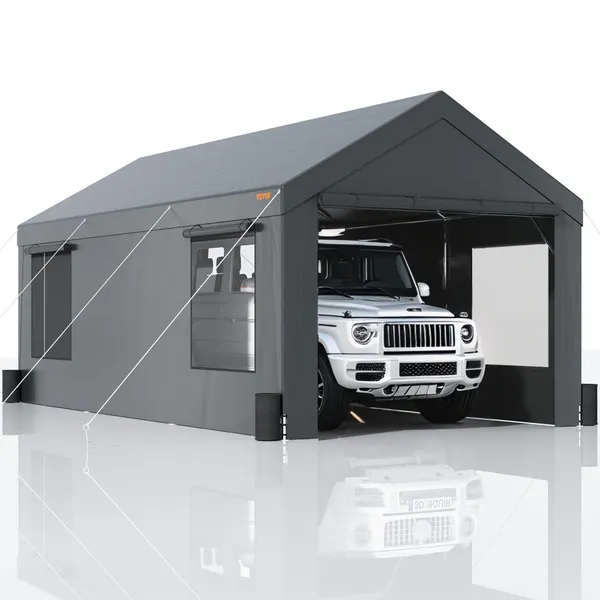 Carport 3,1 x 6,1m com janelas ventiladas e laterais removíveis