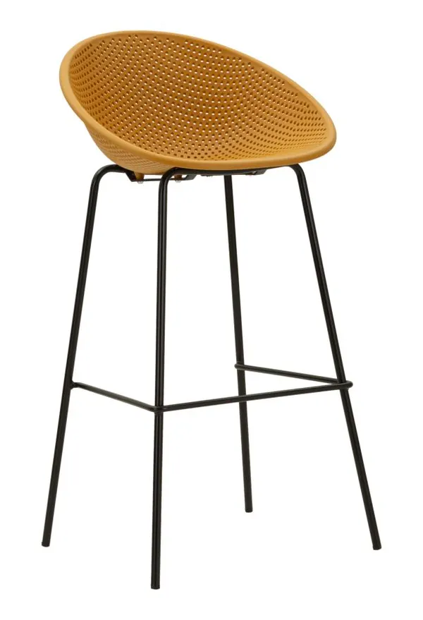 Taburete de Bar Ibiza Mostaza Conjunto 2 Piezas 50x50x98 cm (Altura del Asiento 75 cm)