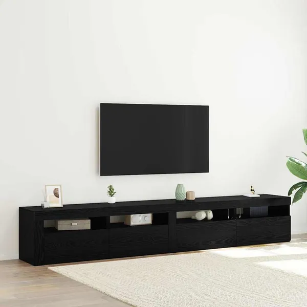 Conjunto de móvel de TV 3 pcs Carvalho Preto 240 x 35 x 40 cm