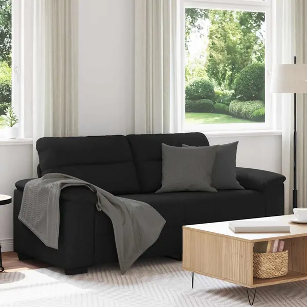 Sofá de 2 lugares tecido 180x81x84 cm preto