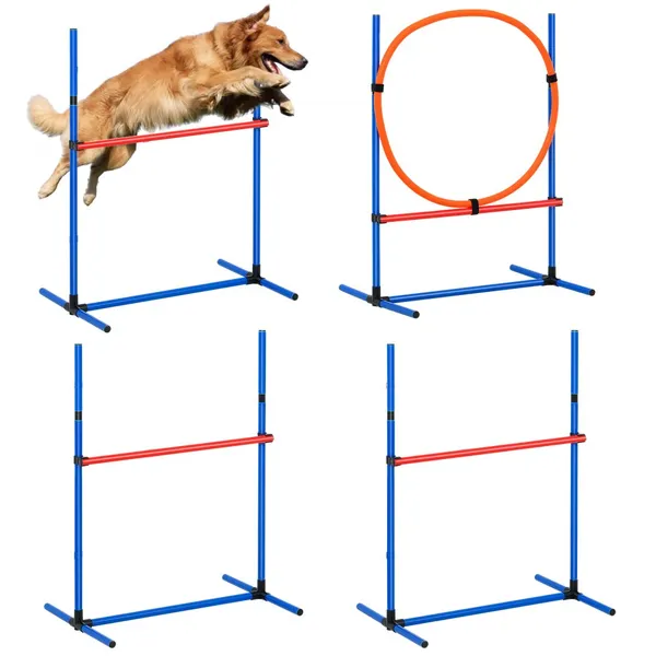 Equipamento treino agilidade cães, 4 pcs, obstáculos
