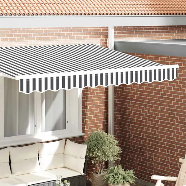 Valência de Toldos Antracite e Branco 230 x 20 cm lona