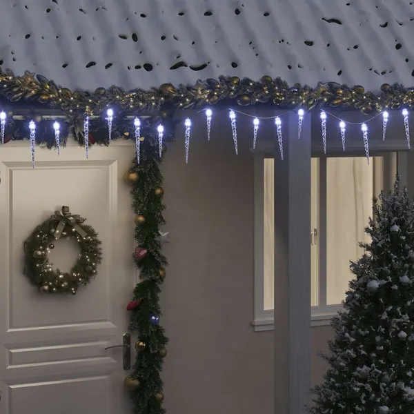 Luz de Natal em formato de pingente 200 LEDs Branco Frio 20 m PVC Acrílico