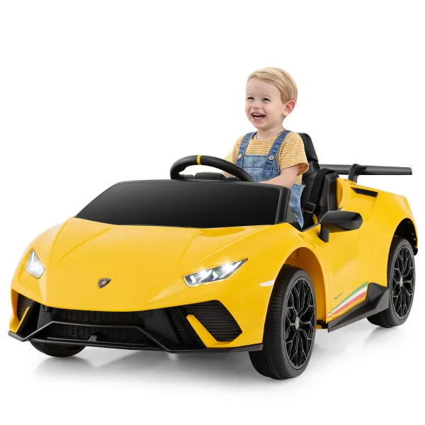 Voiture Électrique Enfant Lamborghini Sous Licence 12V Télécommande Lumières LED Musique