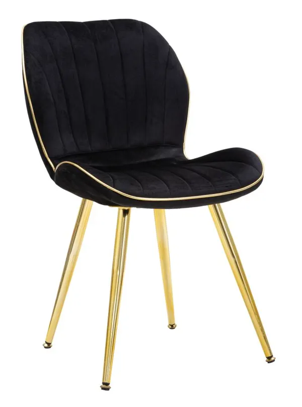Cadeira Paris Space Preta/Ouro Jogo 2 Peças 46x58x77 cm