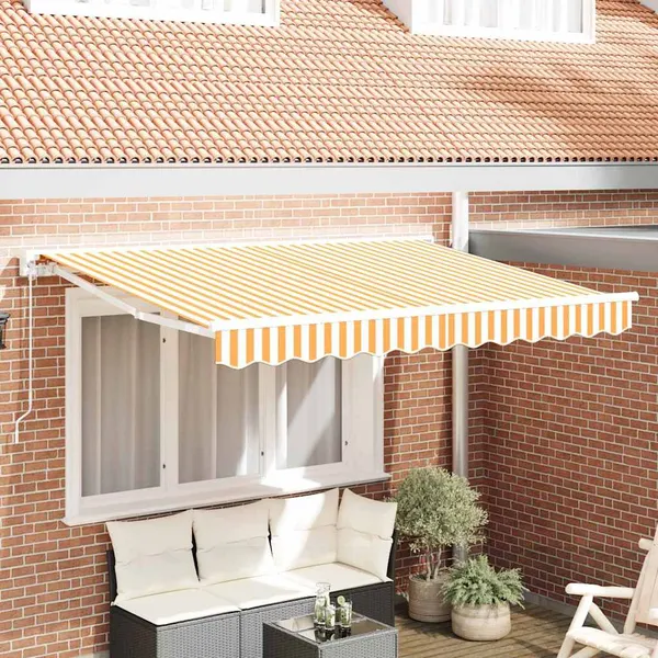 Tecido de substituição para toldo Amarelo e Branco 235 x 195 cm