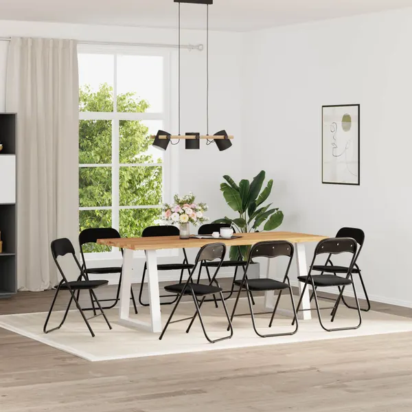 Cadeira Dobrável 8 pcs Preto 48 x 44 x 78 cm Veludo