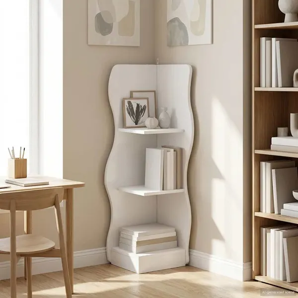 Prateleira de canto com prateleira Branco 34 x 33 x 102 cm