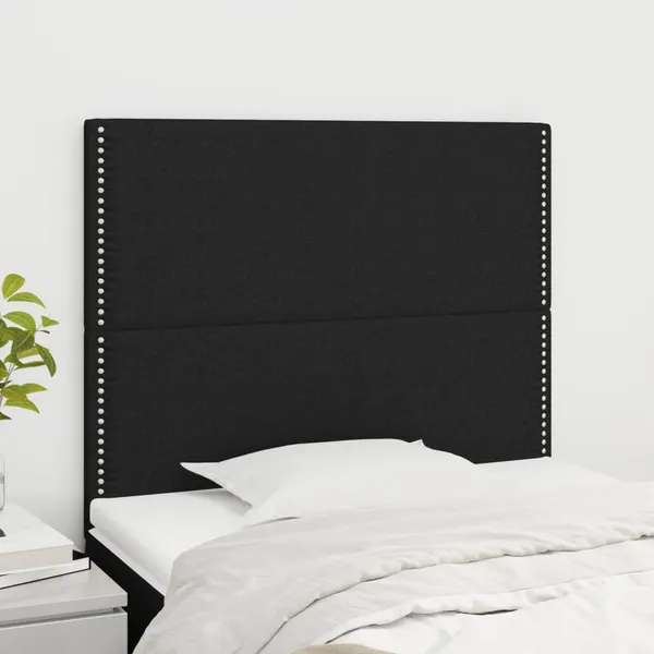 Cabeceira Preta 80x5x118/128 cm Tecido