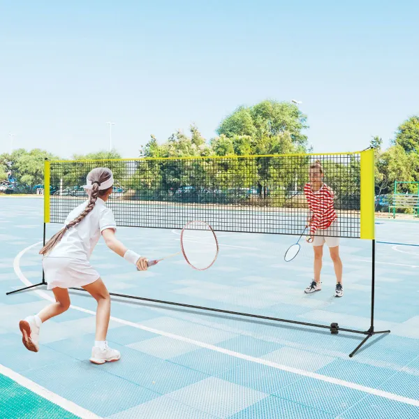 Rete da Badminton Portatile Regolabile 89-155cm con Borsa e 2 Volani